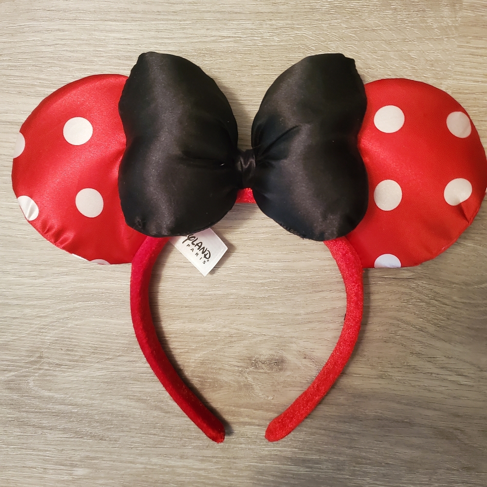 Paris Disneyland Euro Disney Minnie Mouse Ears Headband Red Polka Dot